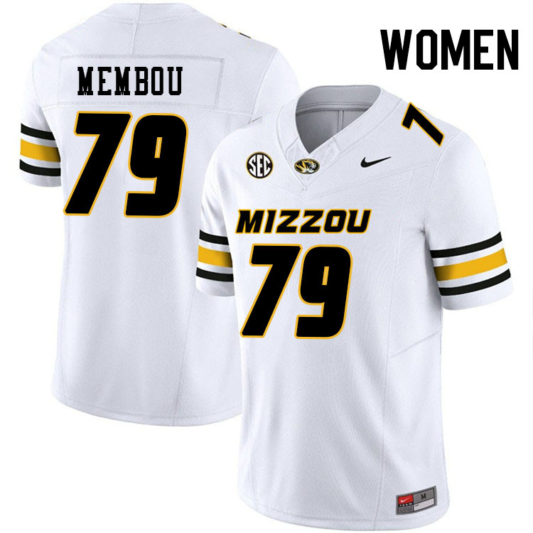 Women #79 Armand Membou Missouri Tigers College Football Jerseys Stitched-White